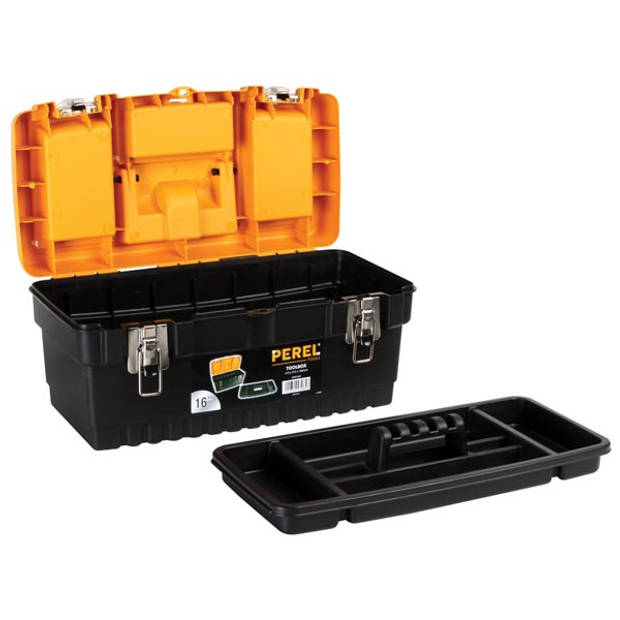 Perel gereedschapskoffer 41,3 x 21,2 x 18,6 cm zwart/oranje