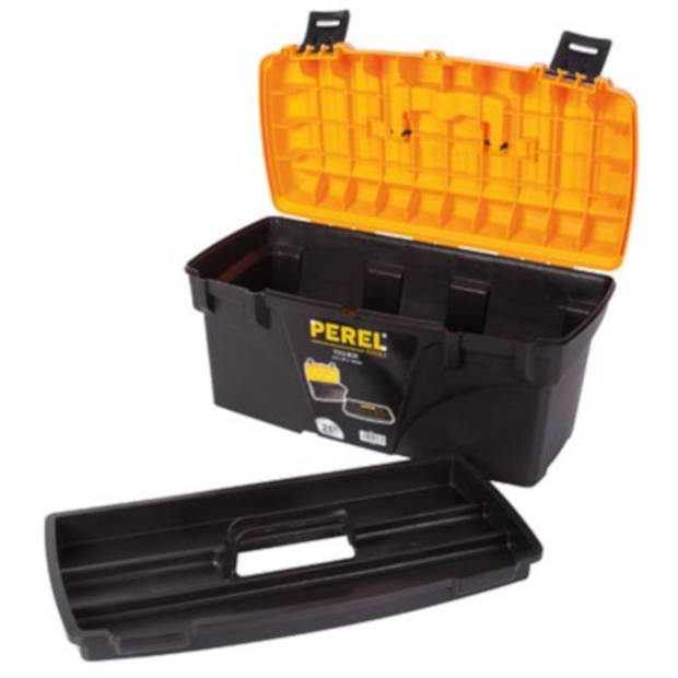 Perel gereedschapskoffer 53,5 x 29,1 x 28 cm zwart/oranje