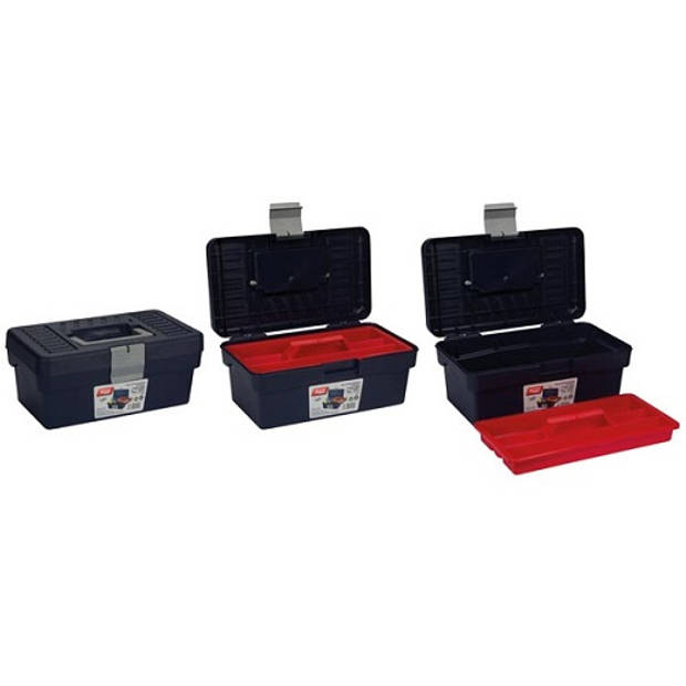 Tayg gereedschapskoffer met inlegbak polypropyleen zwart/rood