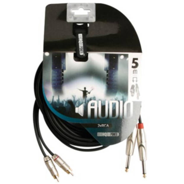 HQ-Power audiokabel RCA mannelijk/jack 6,35 mm 5 meter zwart