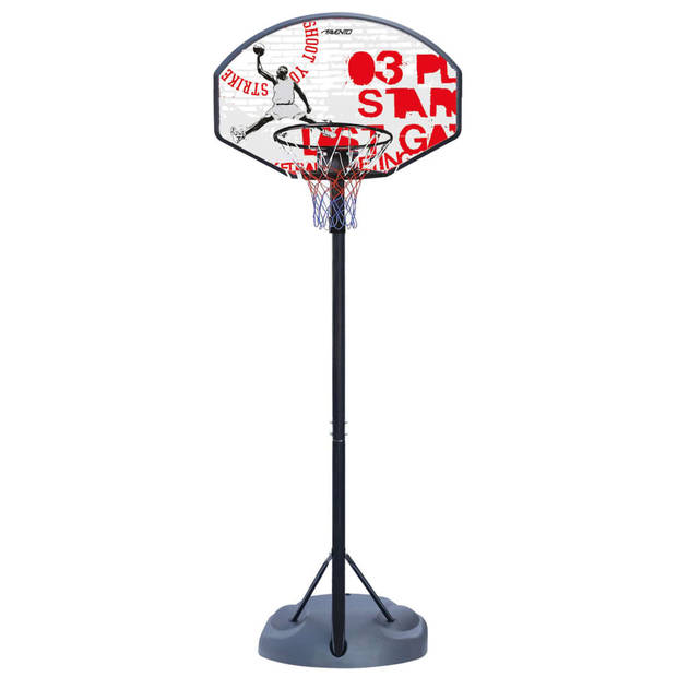 Avento basketbalstandaard 140-213 cm PE zwart/wit/rood