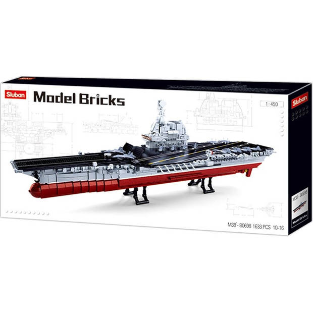 Sluban vliegdekschip Model Bricks junior rood/grijs 1633-delig