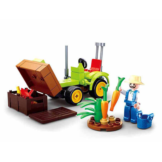 Sluban oogst-traktor Town junior 14,1 x 19 cm 80-delig