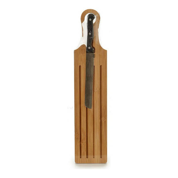 Bamboe houten broodplank/snijplank/serveerplank met mes 50 x 10 cm - Snijplanken