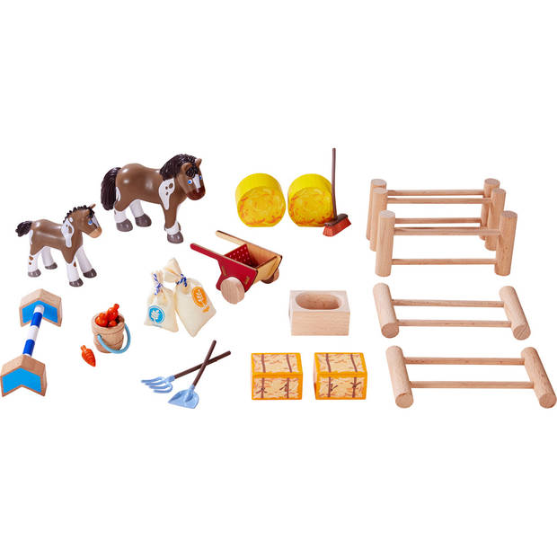 Haba speelset Manege Little Friends junior hout 25-delig