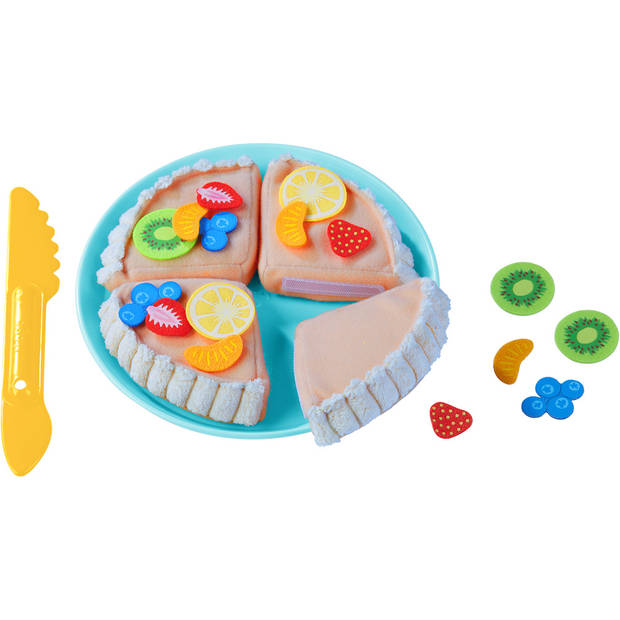 Haba speelgoedeten Fruittaart 17 cm polyester blauw 22-delig