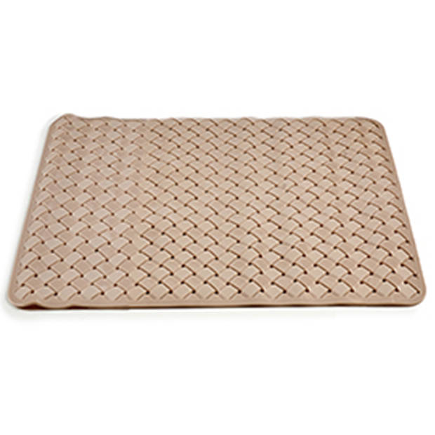 Arte r anti-slip badkamer douche/bad mat - beige - PVC - 78 x 38 cm - Badmatjes