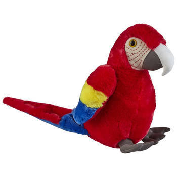 Pluche knuffel dieren rode Macaw papegaai vogel van 30 cm - Vogel knuffels