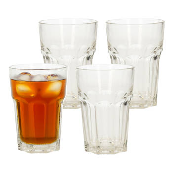 Excellent Houseware Drinkglazen set - 4 stuks - glas - 360 ml - water glazen - vaatwasser bestendig - Drinkglazen