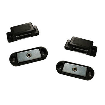 2x stuks magneetsnapper / magneetsnappers bruin met metalen sluitplaat 4,7 x 1,4 x 1,6 cm - Magneet snappers