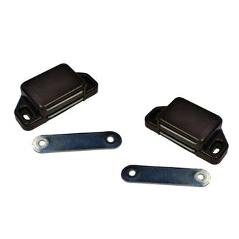 6x stuks magneetsnapper / magneetsnappers bruin met metalen sluitplaat 6 x 5,4 x 2,6 cm - Magneet snappers