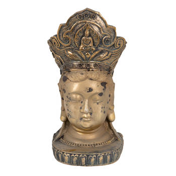 Clayre & Eef Beeld Boeddha 11x9x22 cm Goudkleurig Polyresin Woonaccessoires Goudkleurig Woonaccessoires