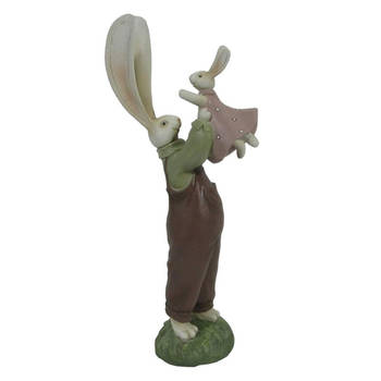 Clayre & Eef Groene Decoratie konijnen 10*7*25 cm 6PR3566