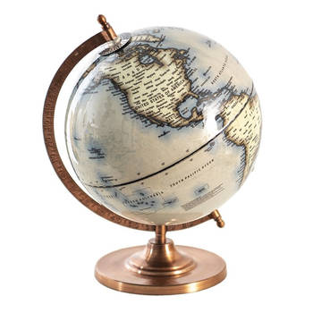 Clayre & Eef Blauwe Wereldbol/globe 22*22*33 cm 64910