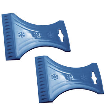 2x stuks ijskrabber/raamkrabber blauw kunststof 10 x 13 cm - IJskrabbers
