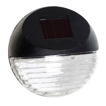 1x Solar LED verlichting voor huis/muur/schutting wandlamp 11 cm zwart - Buitenverlichting