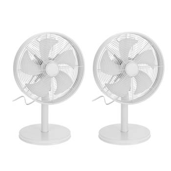 2x stuks witte luxe tafel ventilatoren 55 cm - Ventilatoren