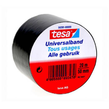 1x Tesa Universalband isolatie tape zwart 20 mtr x 5 cm - Tape (klussen)
