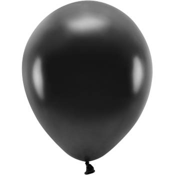 200x Milieuvriendelijke ballonnen zwart 26 cm voor lucht of helium - Ballonnen