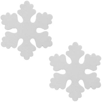 2x Witte decoratie sneeuwvlok van foam 50 cm - Hangdecoratie