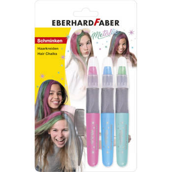 Eberhard Faber haarkrijt Metallic roze/paars/groen 4-delig