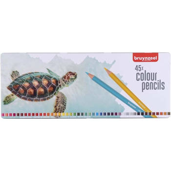 Bruynzeel kleurpotloden Schildpad hout 45 stuks