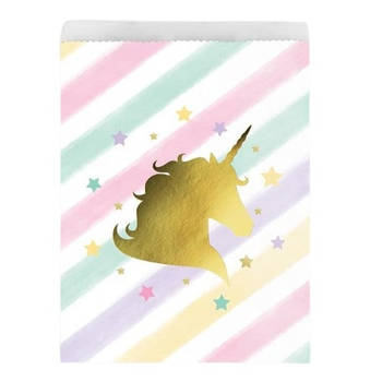 Witbaard uitdeelzakjes Unicorn Sparkle junior papier 10 stuks