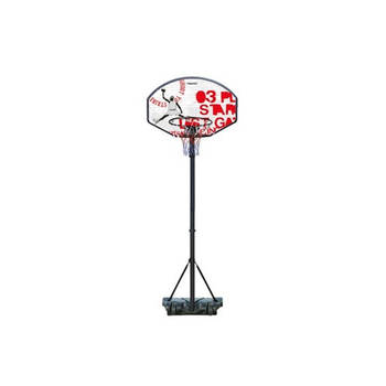 Avento basketbalstandaard 140-213 cm PE zwart/wit/rood