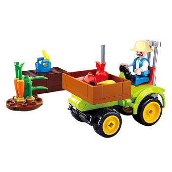 Sluban oogst-traktor Town junior 14,1 x 19 cm 80-delig