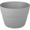 Balkon plantenpot/bloempot kunststof grijs D30 x H21 cm - Plantenpotten