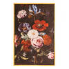 Clayre & Eef Schilderij 40x60 cm Zwart Rood Hout Textiel Rechthoek Bloemen Muurdecoratie Zwart Muurdecoratie