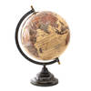 Clayre & Eef Wereldbol 22x33 cm Beige Bruin Hout Metaal Globe Beige Globe