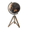 Clayre & Eef Wereldbol 31x31x67 cm Zwart Hout Metaal Globe Zwart Globe