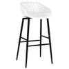 The Living Store Barstoelenset - PP en Metalen Barstoelen - 48 x 47.5 x 95.5 cm - Wit