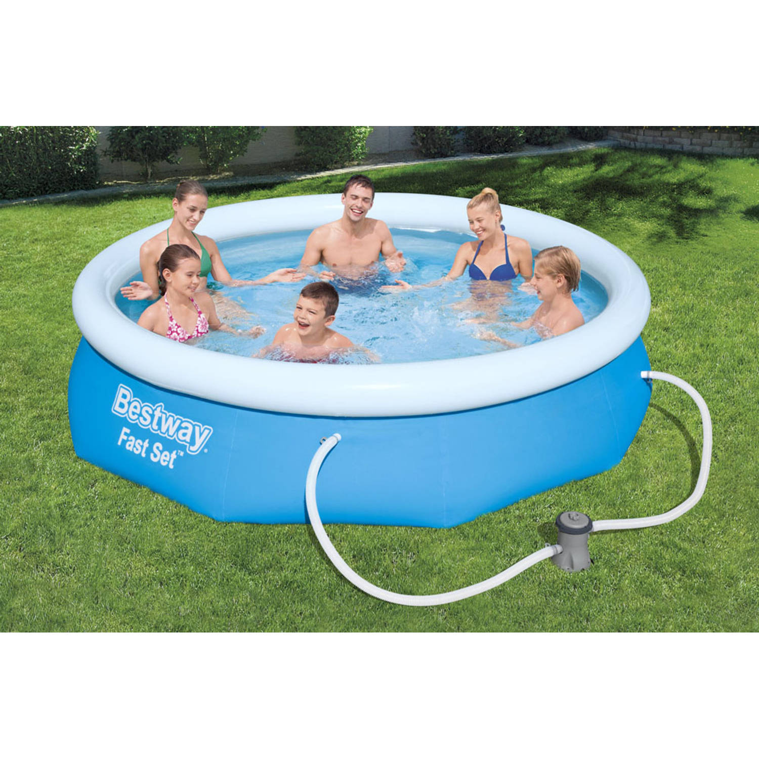 Aanvankelijk beneden struik Bestway Zwembad - Fast Set - 305 x 76 cm - Inclusief Solarzeil & Filterpomp  | Blokker