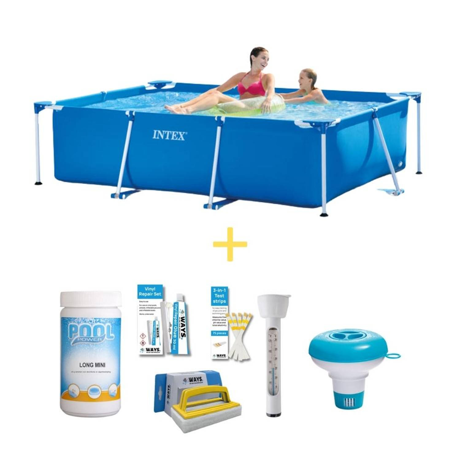 Intex Zwembad - Frame Pool - 220 x 150 x 60 cm - Inclusief WAYS Onderhoudspakket