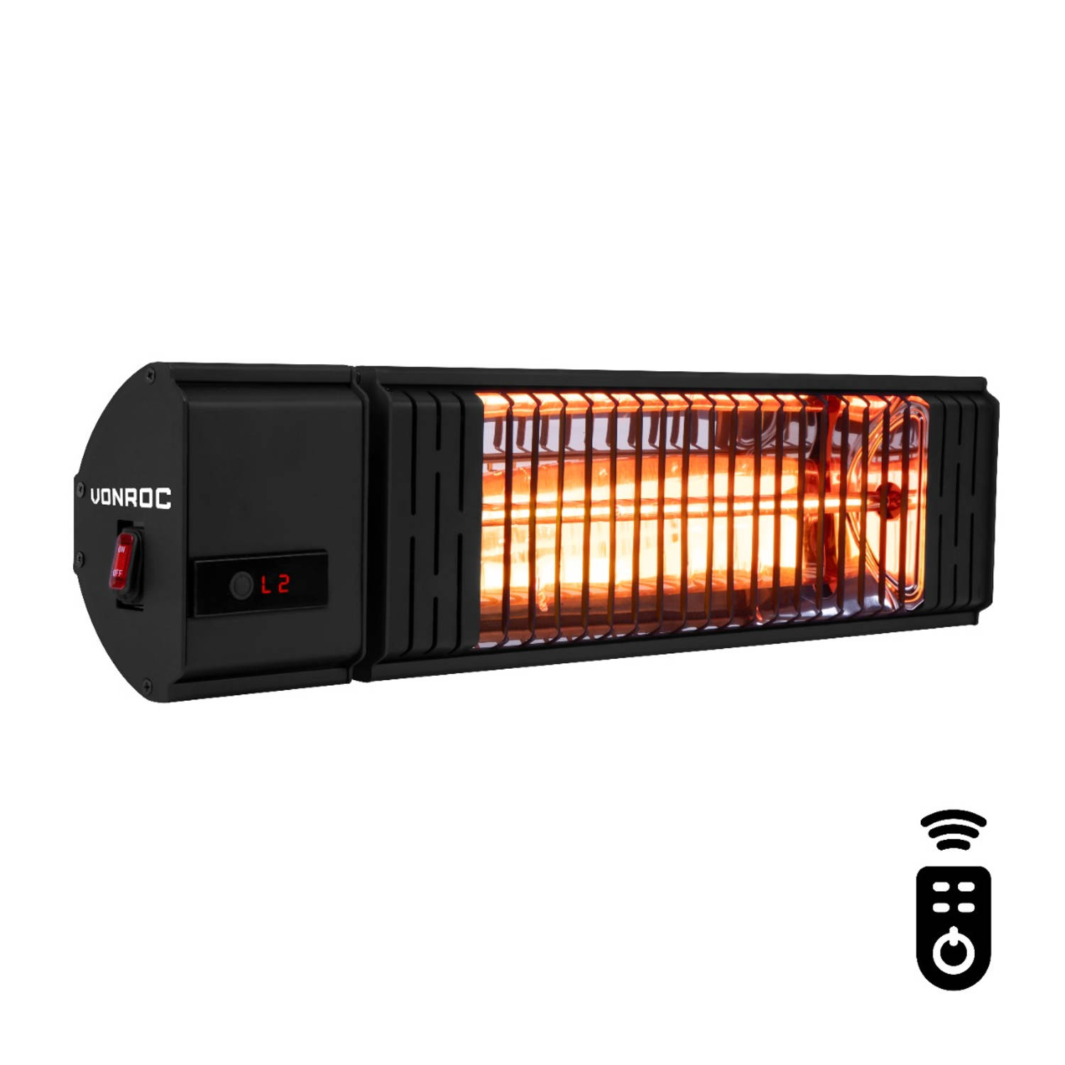 VONROC Heater Volsini - Professioneel - 2000W - Met Afstandsbediening, timer, instelbare warmtes