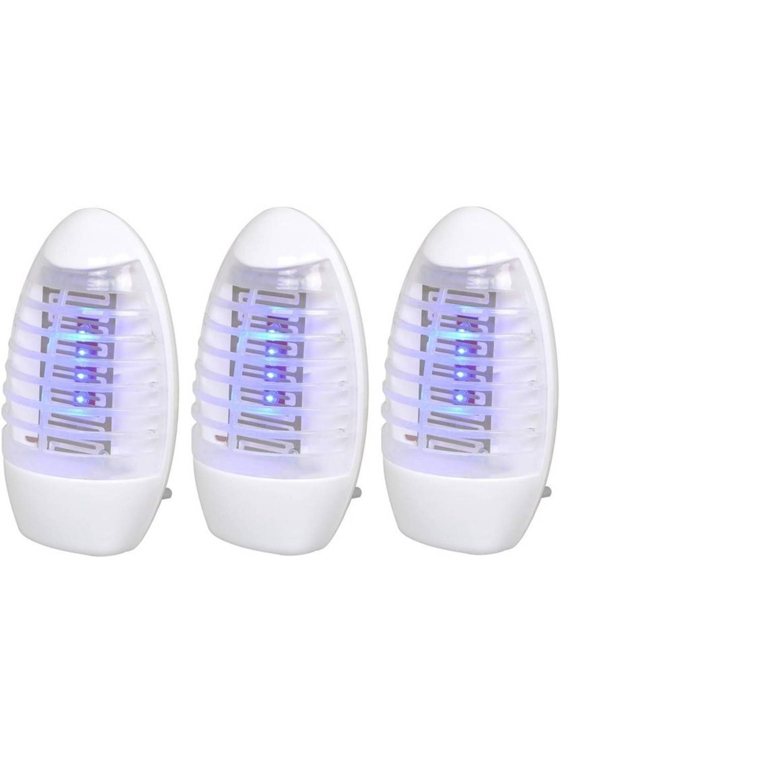 Deluxa Mini Muggenval - Elke Kamer Muggenvrij - Muggenstekkers - UV-licht - Zonder Gif - 3 stuks