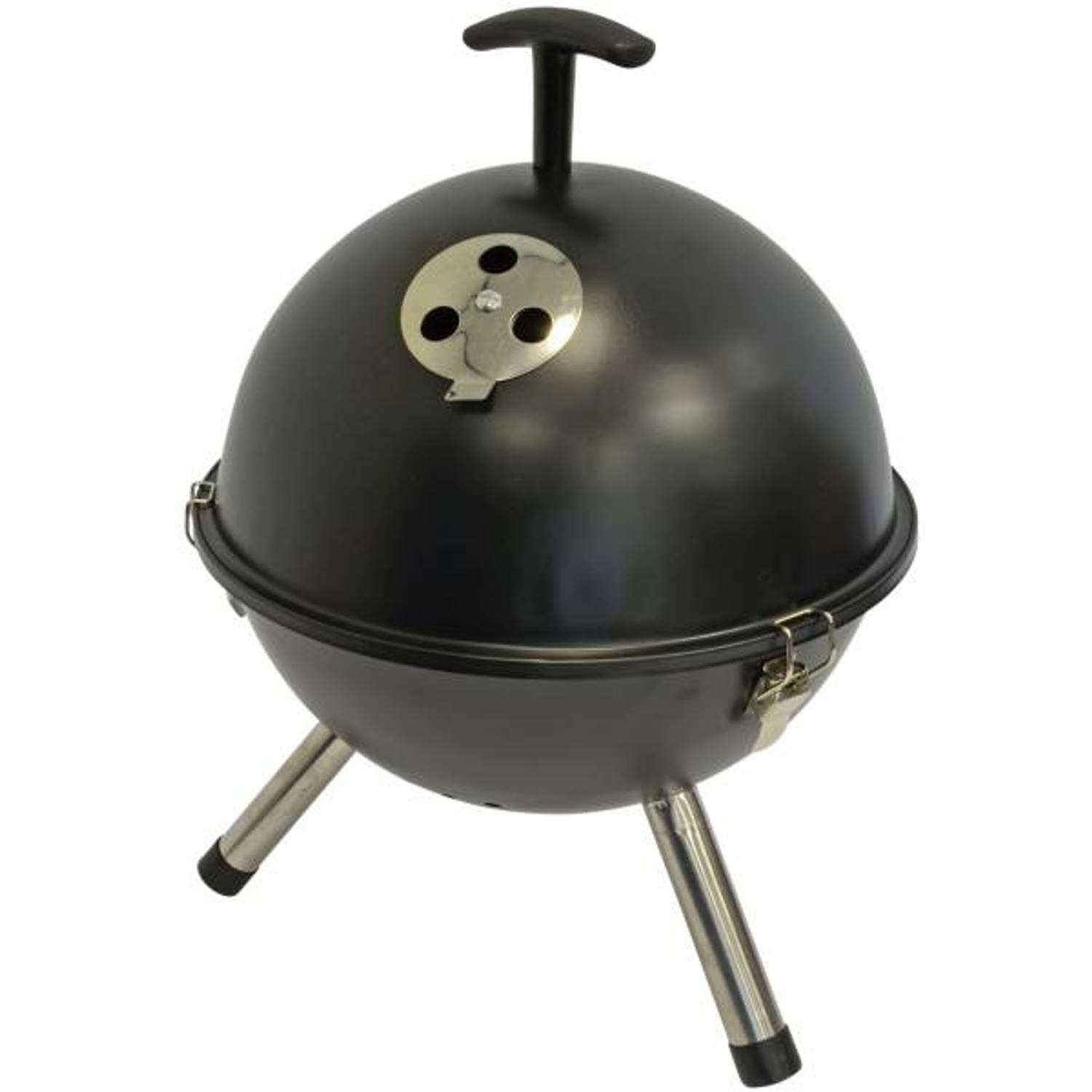 Compleet pakket: Barbecue tafelmodel kogel, Ø32cm zwart met houtskool, aanmaakblokjes en grillreini