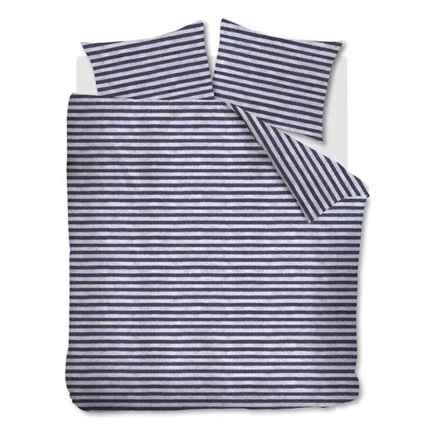 Ariadne at Home dekbedovertrek Knit Stripes - Blauw - Lits-jumeaux 240x200/220 cm