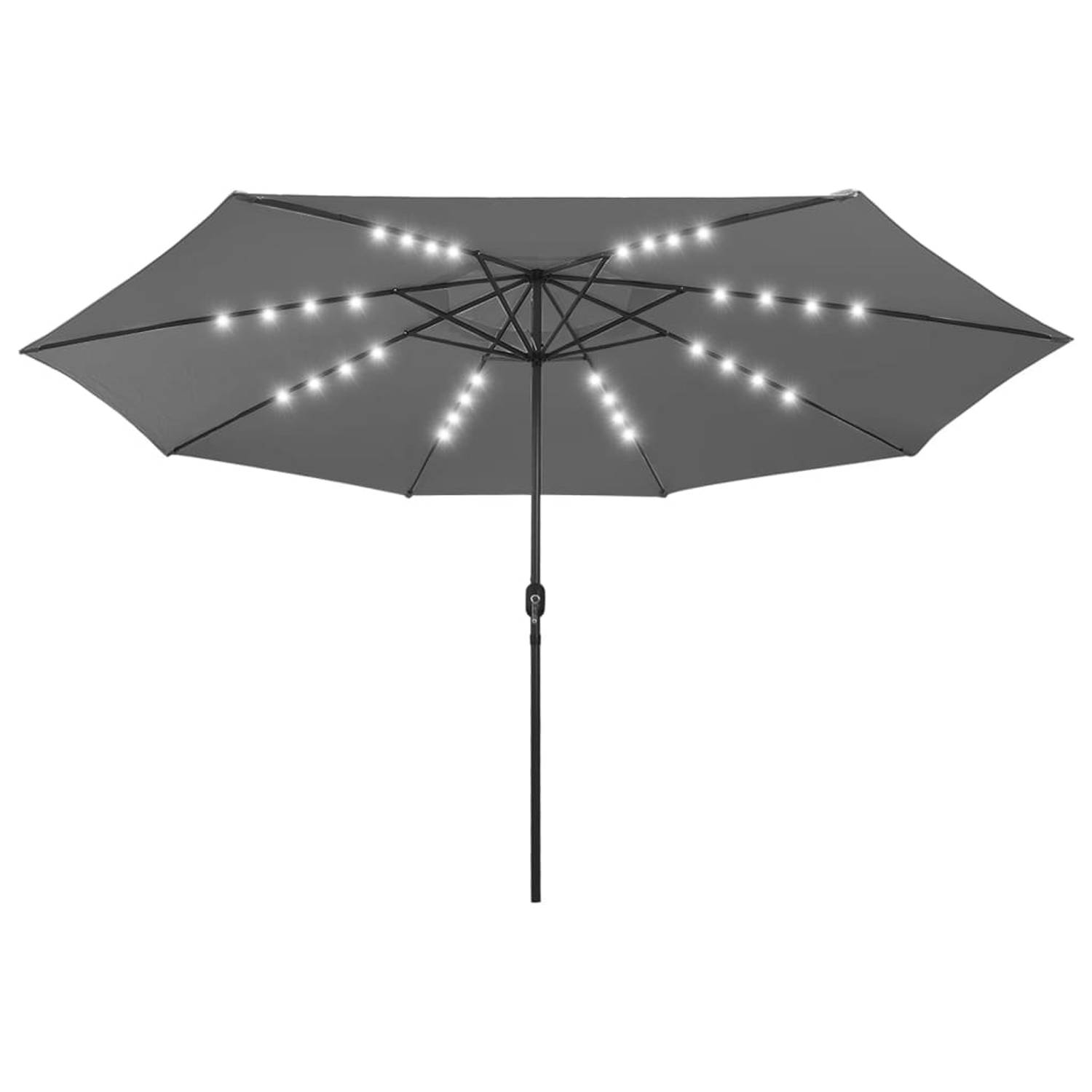 The Living Store Tuinparasol LED 400x267 cm - Antraciet Polyester/Metaal