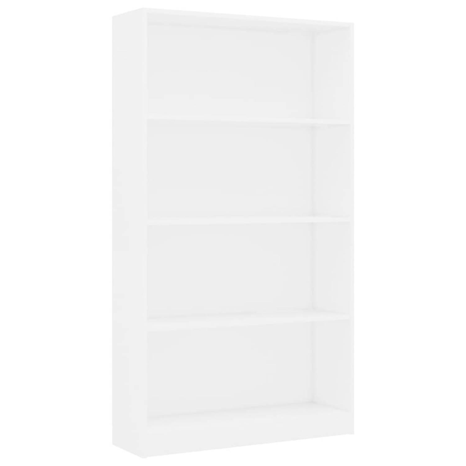 vidaXL Boekenkast met 4 schappen 80x24x142 cm spaanplaat wit