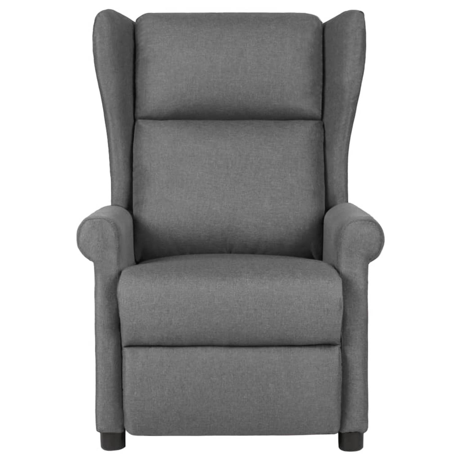 The Living Store Massagestoel stof lichtgrijs - Fauteuil