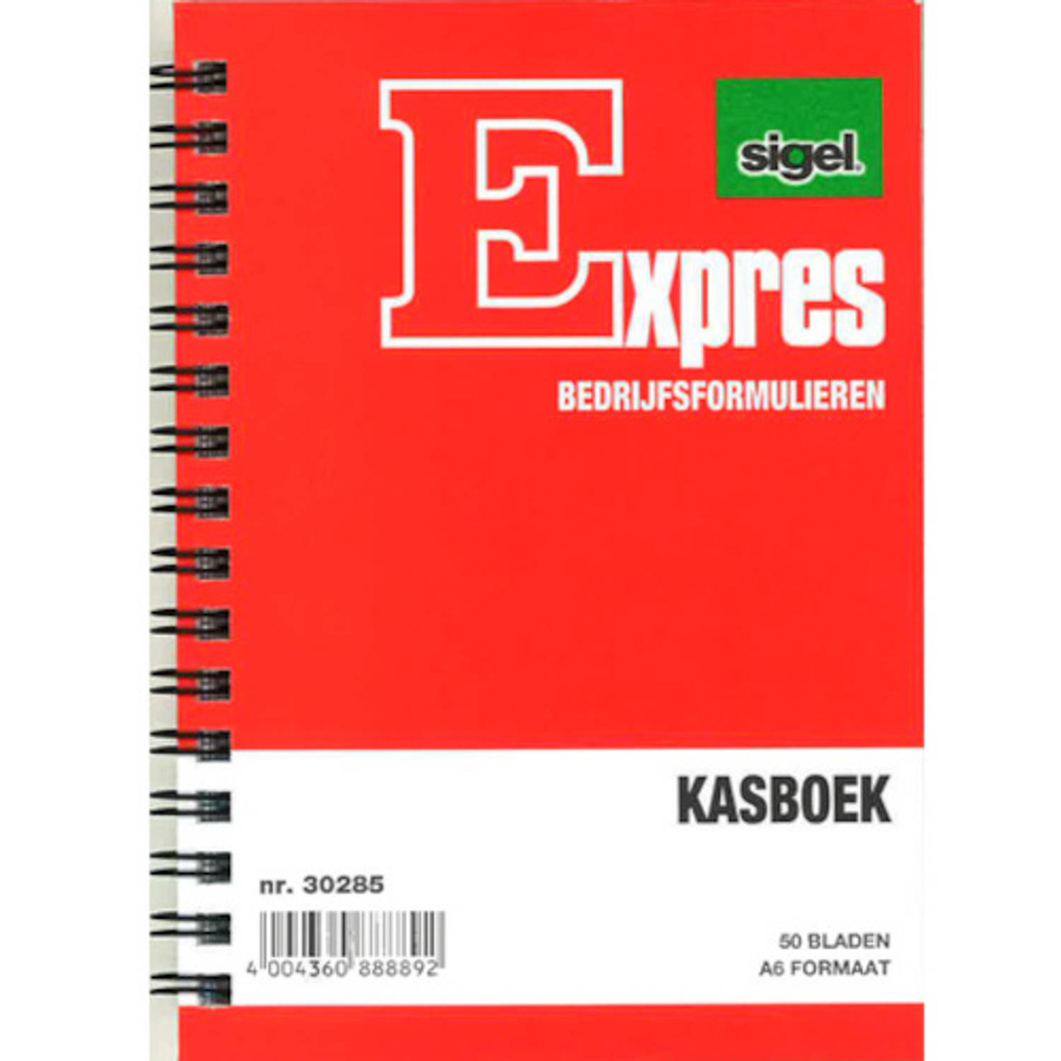 Sigel Expres Kasboek A6 Papier Rood 50 Vel