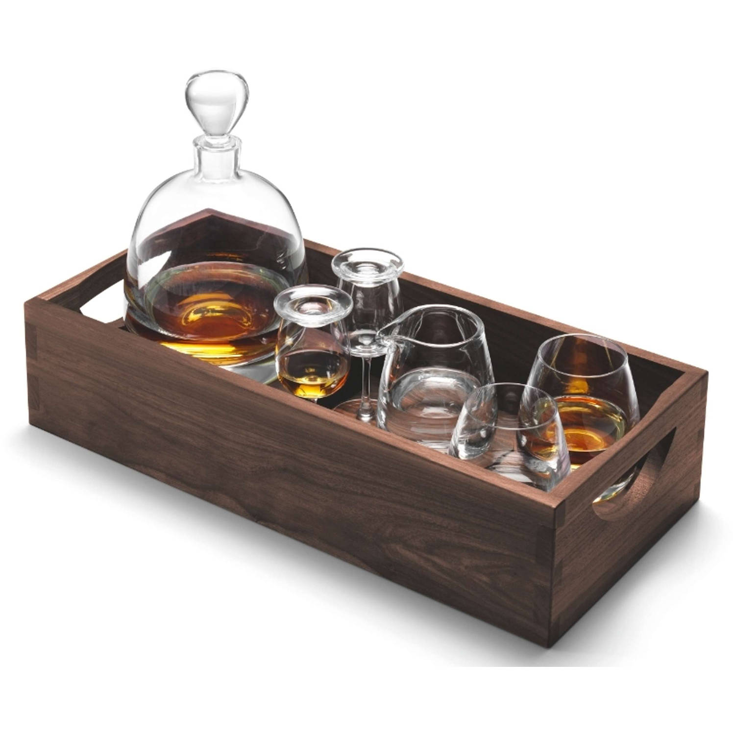 L.S.A. - Whisky Islay Connoiseur Set met Dienblad Set van 6 Stuks - Glas - Transparant