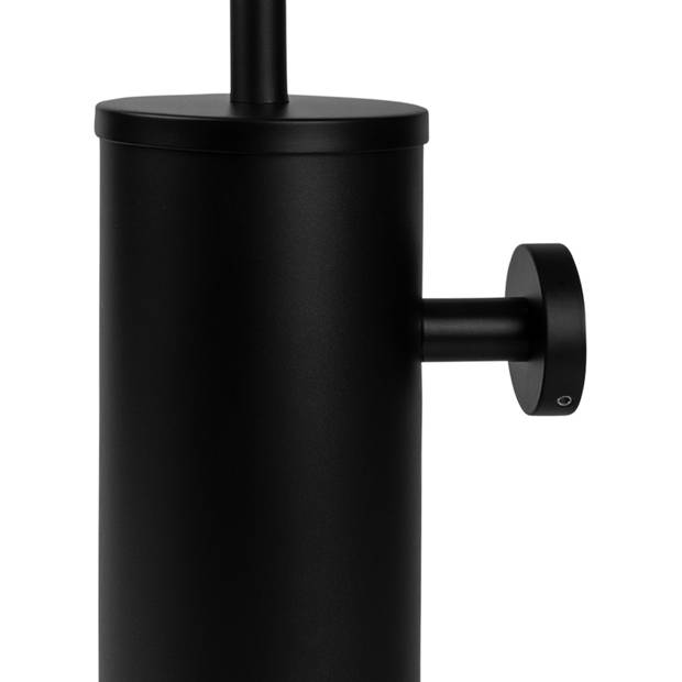 QUVIO Toiletborstelhouder wand - metaal - Zwart