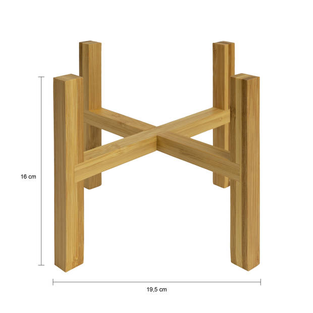 QUVIO Bloempotstandaard 4-poot hout - Lichtbruin - L