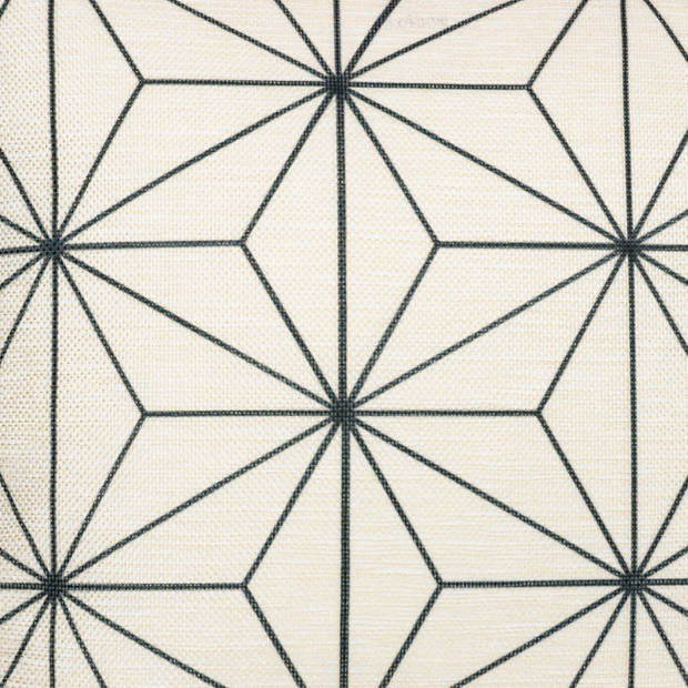 QUVIO Kussenhoes met ster patroon, 45 x 45cm - Zwart / beige
