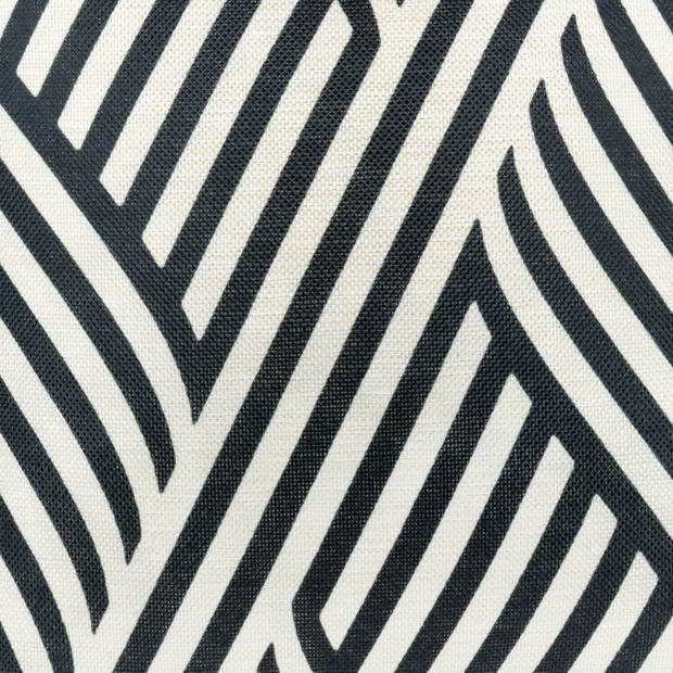 QUVIO Sierkussen gevuld met golf patroon - Dikke lijnen - 45 x 45 cm - Zwart / Beige