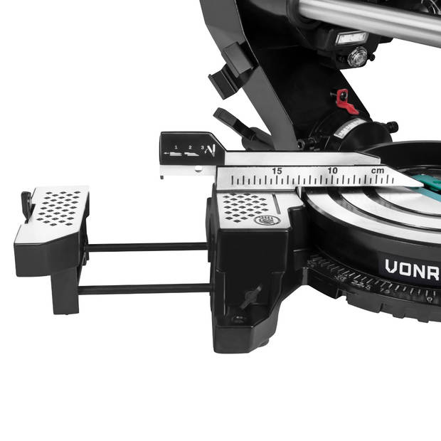 VONROC Compacte Afkortzaag 2200W - Ø216mm Radiaal kap- en verstekzaag - Laser & LED